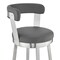 Armen Living Kobe 26" Counter Height Swivel Bar Stool in Brushed Stainless Steel Finish and Gray Faux Leather 721535761807 - alternate 7